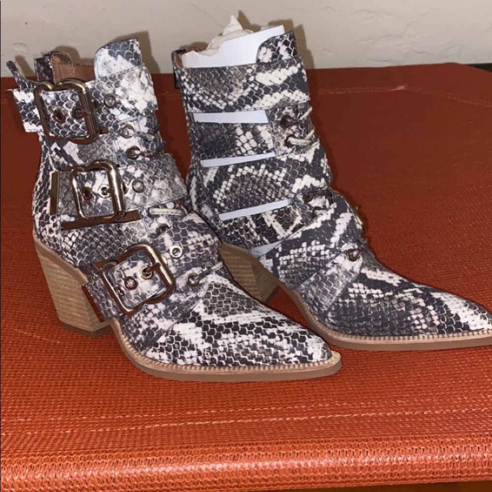 Jeffrey Campbell Caceres Snakeskin booties